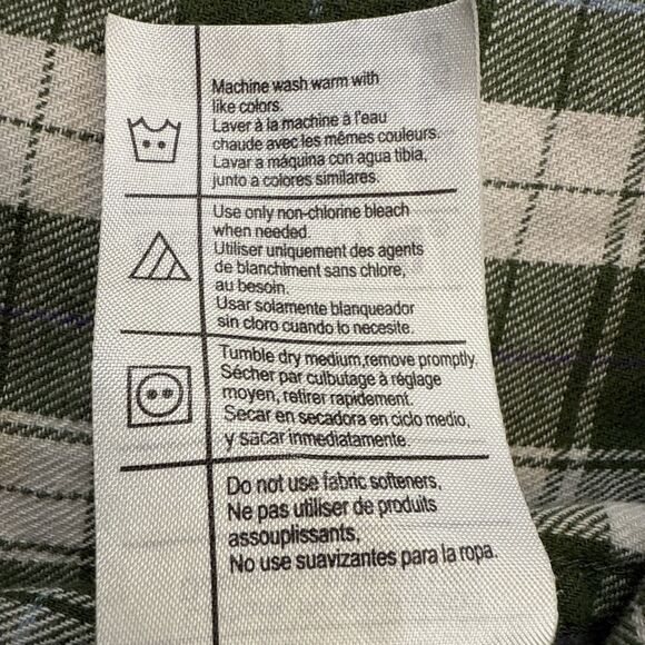 Carhartt Men's XL Green Flannel Plaid Long Sleeve Shirt Original Fit Button Up - Picture 7 of 8